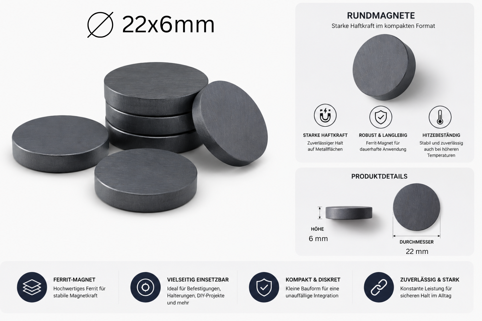 Magnete ø20x6 mm