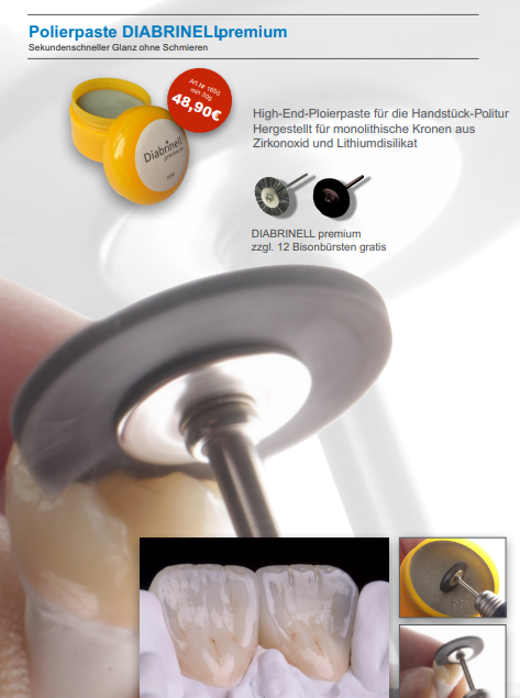 Diabrinell Premium Polierpaste in der gelben Dose für ZIRKON, Zirkopol
