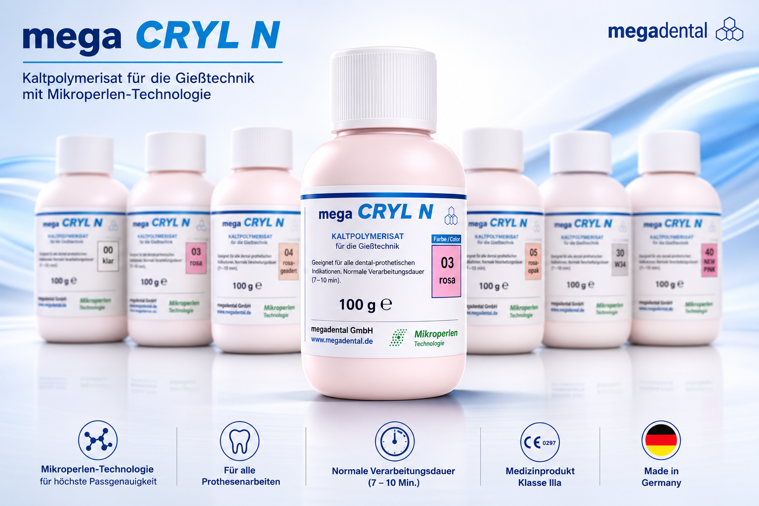 mega CRYL N Passgenaue Prothesen durch Mikroperlen
